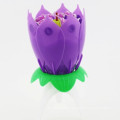 Factory price large lotus musical flower candle with 8pcs candle